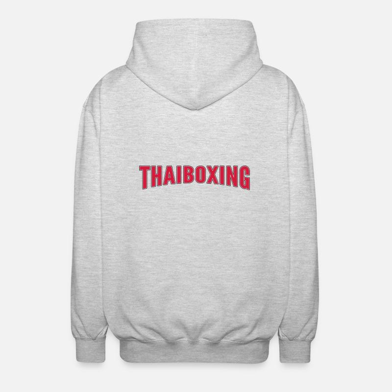 Thaiboxing - Unisex Kapuzenjacke - Hellgrau meliert