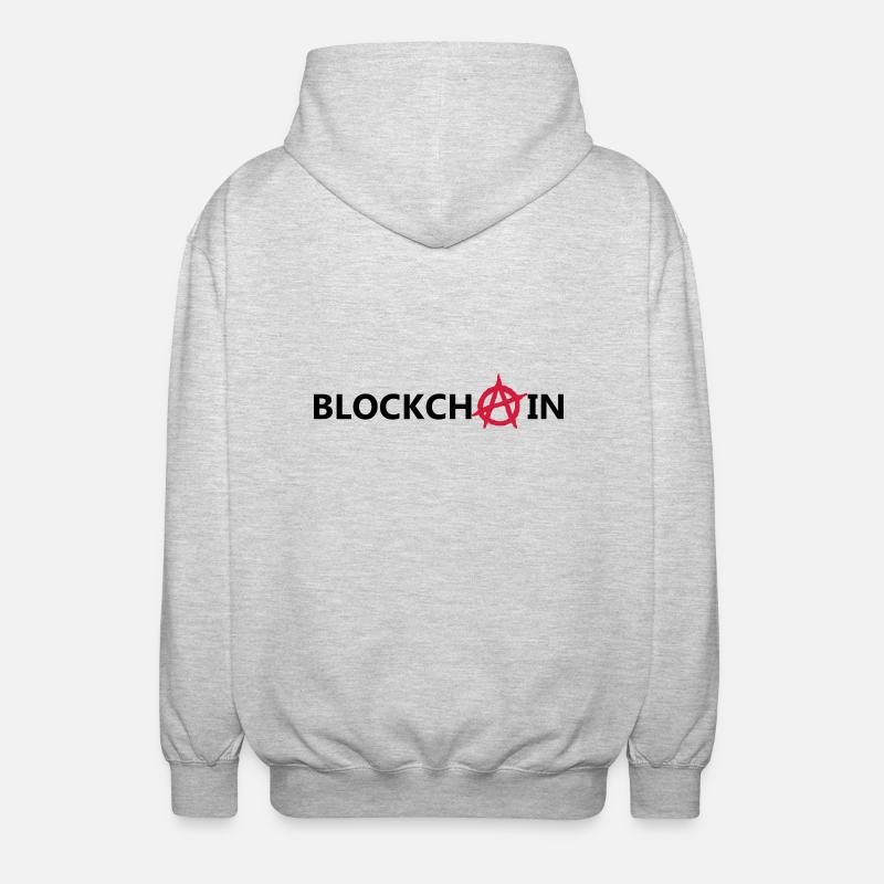 blockchain - Unisex Kapuzenjacke - Hellgrau meliert