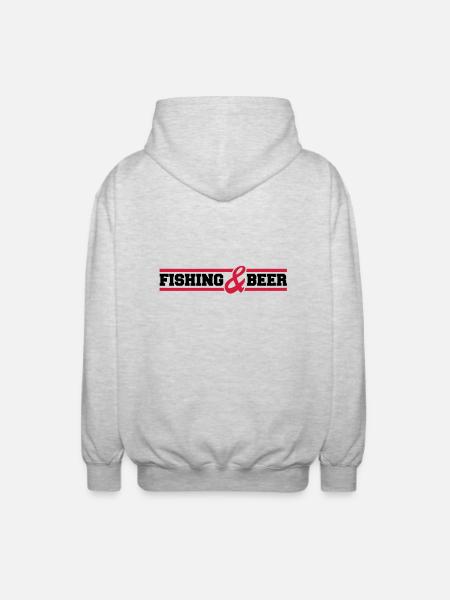 fishing_and_beer_c2 - Unisex Hooded Jacket - light heather grey