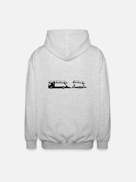 Beförderung Autotransporter_b1 - Unisex Kapuzenjacke - Hellgrau meliert