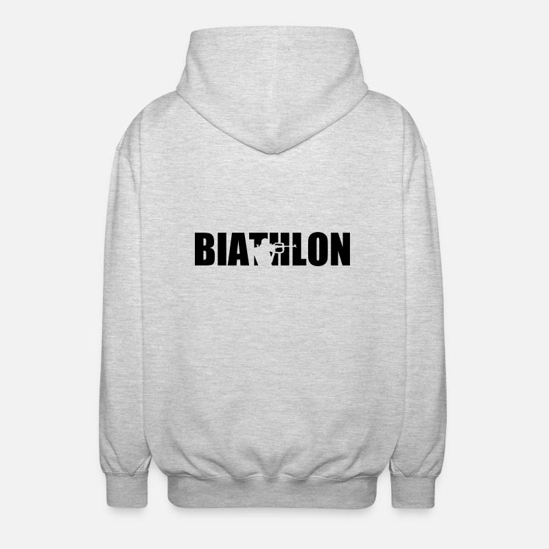 Biathlon - Unisex Kapuzenjacke - Hellgrau meliert