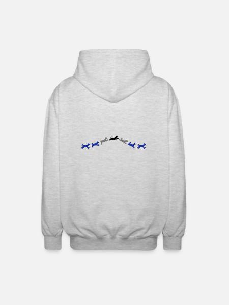 dog jumps - Unisex Hooded Jacket - light heather grey