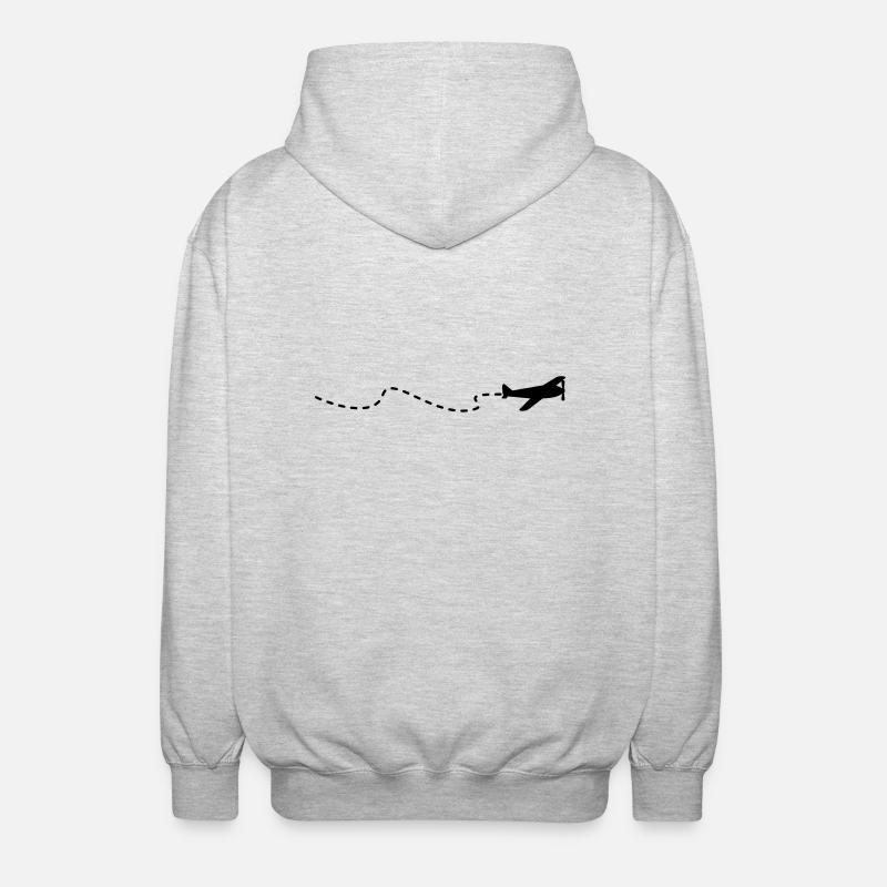 Flugzeug / flying plain (1c) - Unisex Kapuzenjacke - Hellgrau meliert