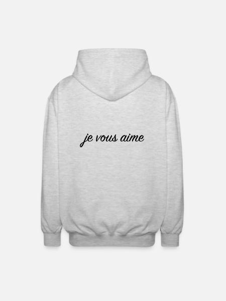 Je vous aime - Veste à capuche unisexe - gris clair chiné