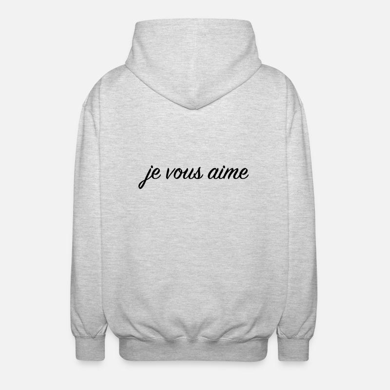 Je vous aime - Veste à capuche unisexe - gris clair chiné