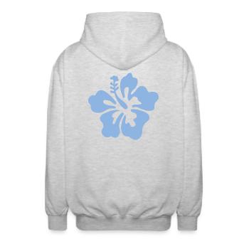 Hibiscus Flower - Light blue - Unisex Kapuzenjacke - Hellgrau meliert - Hinten - AI Model Male 185 light (185cm)