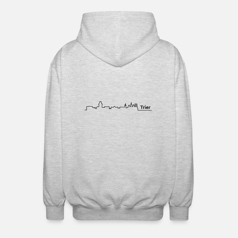 trier skyline - Unisex Kapuzenjacke - Hellgrau meliert