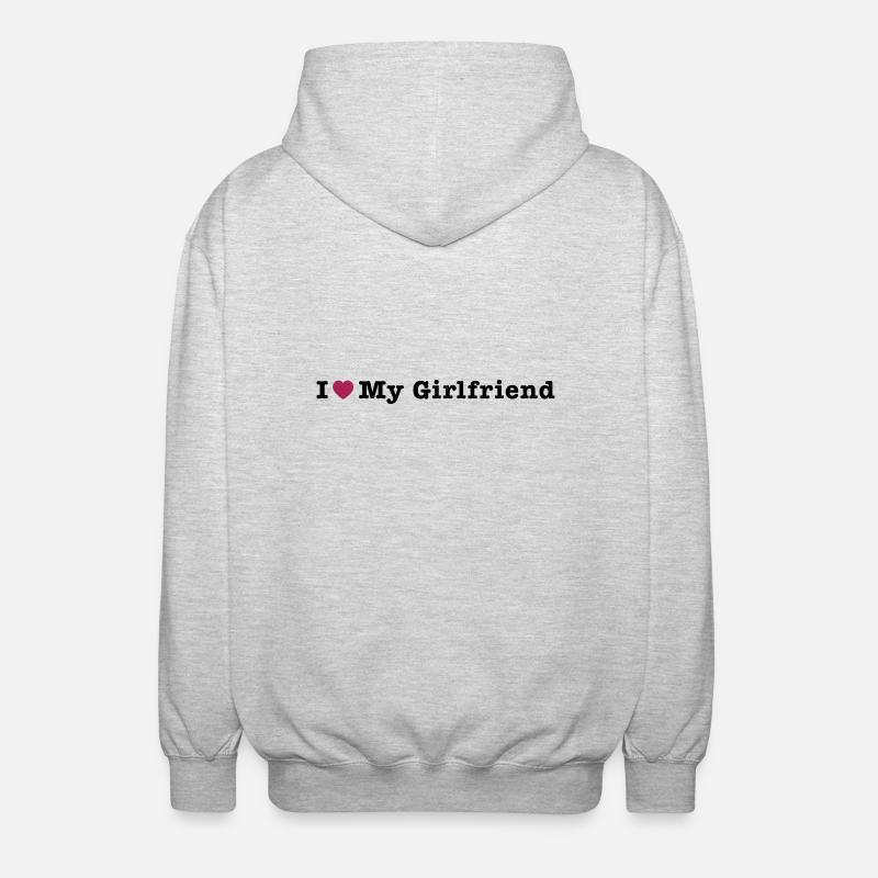 mp_i_love_my_girlfriend - Unisex Kapuzenjacke - Hellgrau meliert