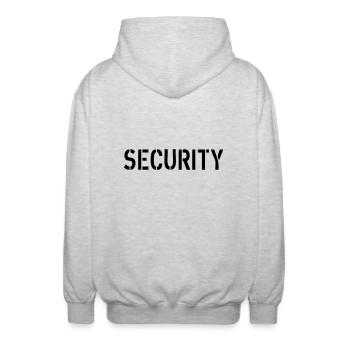 Security - Unisex Hooded Jacket - light heather grey - Back - AI Model Male 185 light (185cm)