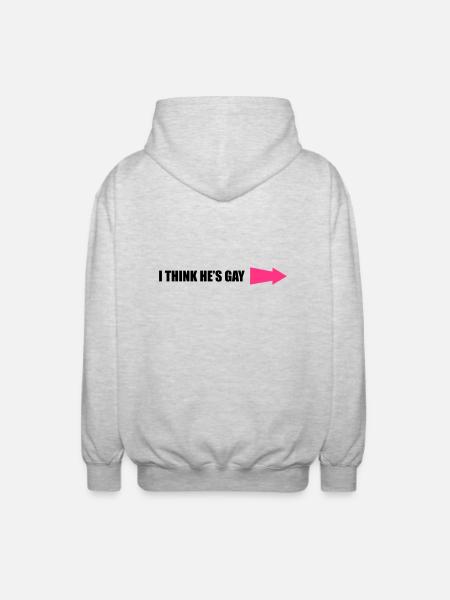 IThinkHe'sGay1 - Unisex Hooded Jacket - light heather grey