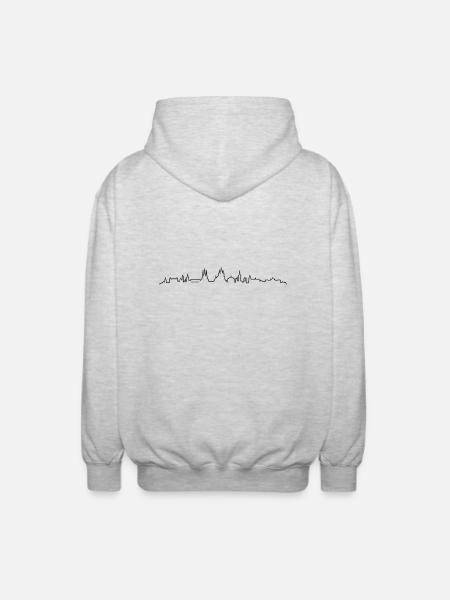 Skyline - Erfurt - Unisex Kapuzenjacke - Hellgrau meliert