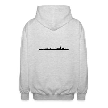 Skyline - Kopenhagen - Unisex Kapuzenjacke - Hellgrau meliert - Hinten - AI Model Male 185 light (185cm)
