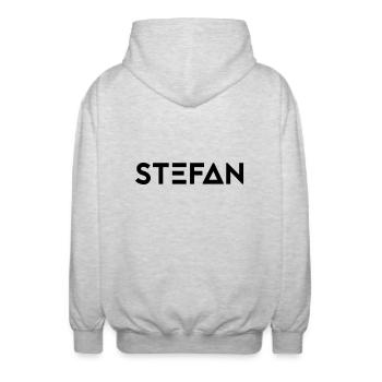 Vorname Stefan - Unisex Kapuzenjacke - Hellgrau meliert - Hinten - AI Model Male 185 light (185cm)