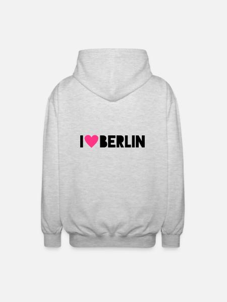 I Love Berlin - Unisex Hooded Jacket - light heather grey
