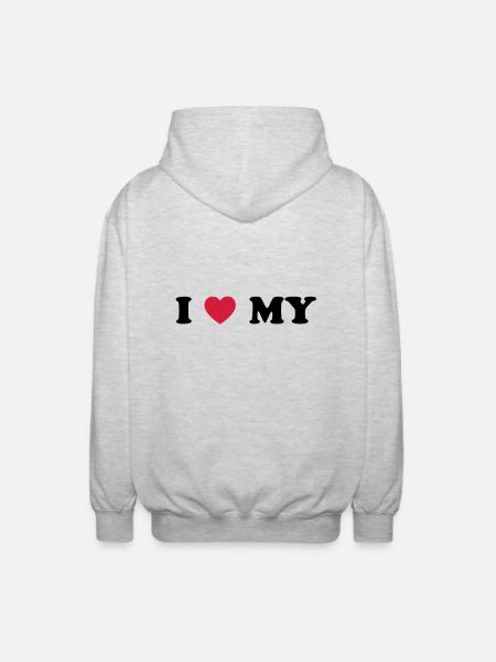 J'adore - Veste à capuche unisexe - gris clair chiné