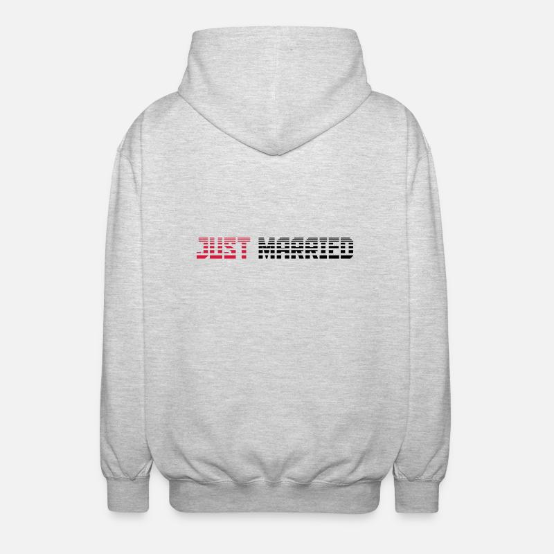 Just Married Text Logo Design - Unisex Kapuzenjacke - Hellgrau meliert