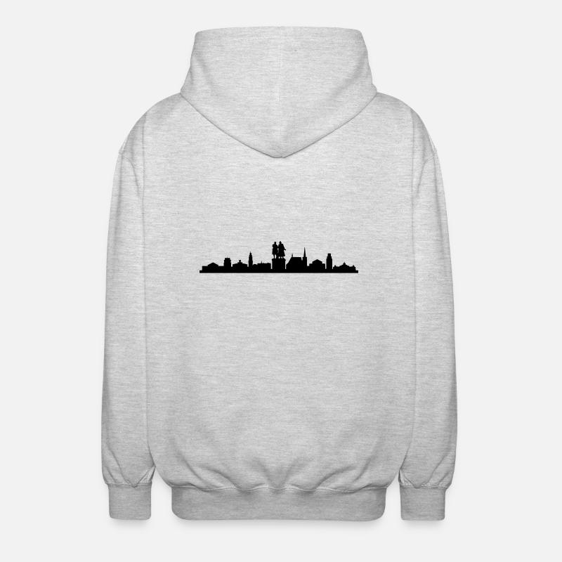 Skyline Weimar - Unisex Kapuzenjacke - Hellgrau meliert