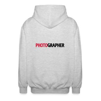 Photographer - Unisex Kapuzenjacke - Hellgrau meliert - Hinten - AI Model Male 185 light (185cm)