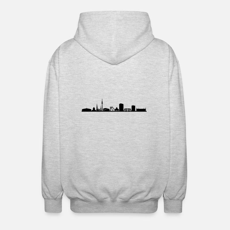 Skyline - Dortmund - Unisex Kapuzenjacke - Hellgrau meliert