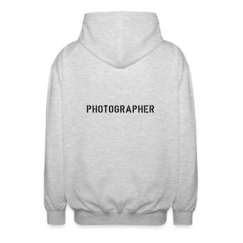Photographer - Unisex Kapuzenjacke - Hellgrau meliert - Hinten - AI Model Male 185 light (185cm)