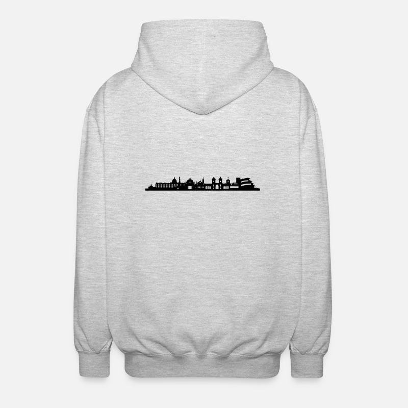 Skyline Potsdam lang - Unisex Kapuzenjacke - Hellgrau meliert