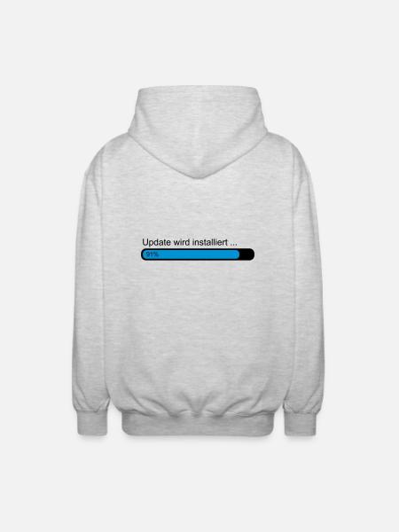 Update wird installiert .. Ladebalken 91% - Unisex Kapuzenjacke - Hellgrau meliert