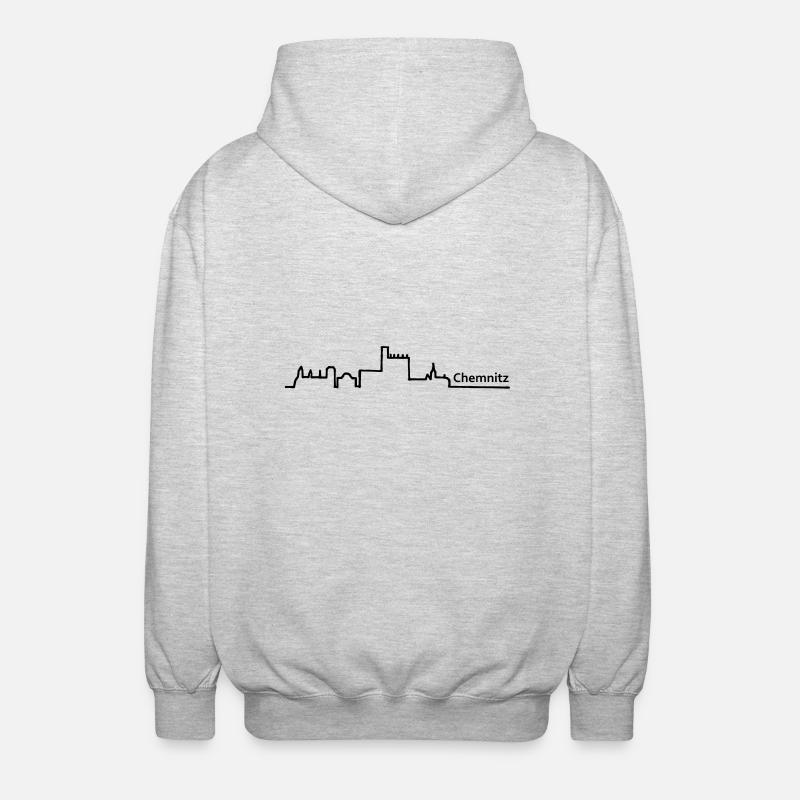Chemnitz skyline - Unisex Hooded Jacket - light heather grey
