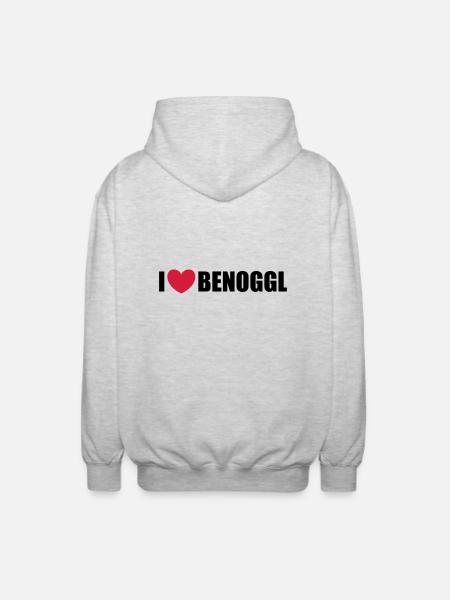 Benoggl - Unisex Kapuzenjacke - Hellgrau meliert
