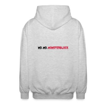 Monster block - Unisex Hooded Jacket - light heather grey - Back - AI Model Male 185 light (185cm)