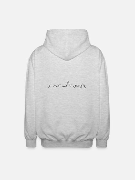 Skyline Mainz - Unisex Kapuzenjacke - Hellgrau meliert