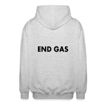 End gas - Unisex Hooded Jacket - light heather grey - Back - AI Model Male 185 light (185cm)