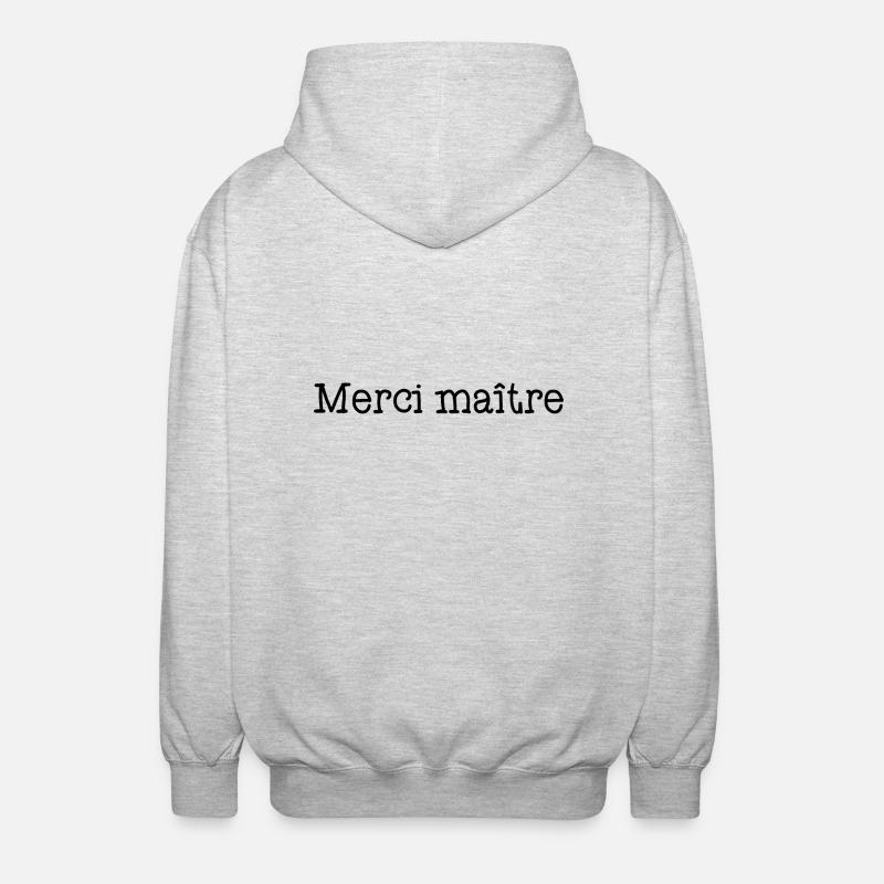 MERCI. ANNIVERSAIRE. NAISSANCE. RETRAITE. MERCI - Veste à capuche unisexe - gris clair chiné
