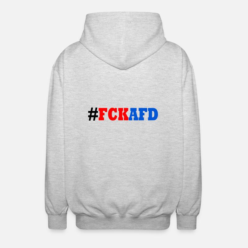 Fck afd - Unisex Kapuzenjacke - Hellgrau meliert