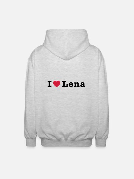 J'aime Lena 1 - Veste à capuche unisexe - gris clair chiné