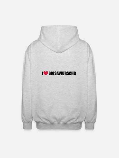 Bigsawurschd - Unisex Kapuzenjacke - Hellgrau meliert