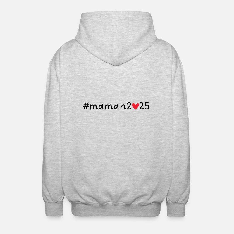 Maman 2025 - Veste à capuche unisexe - gris clair chiné