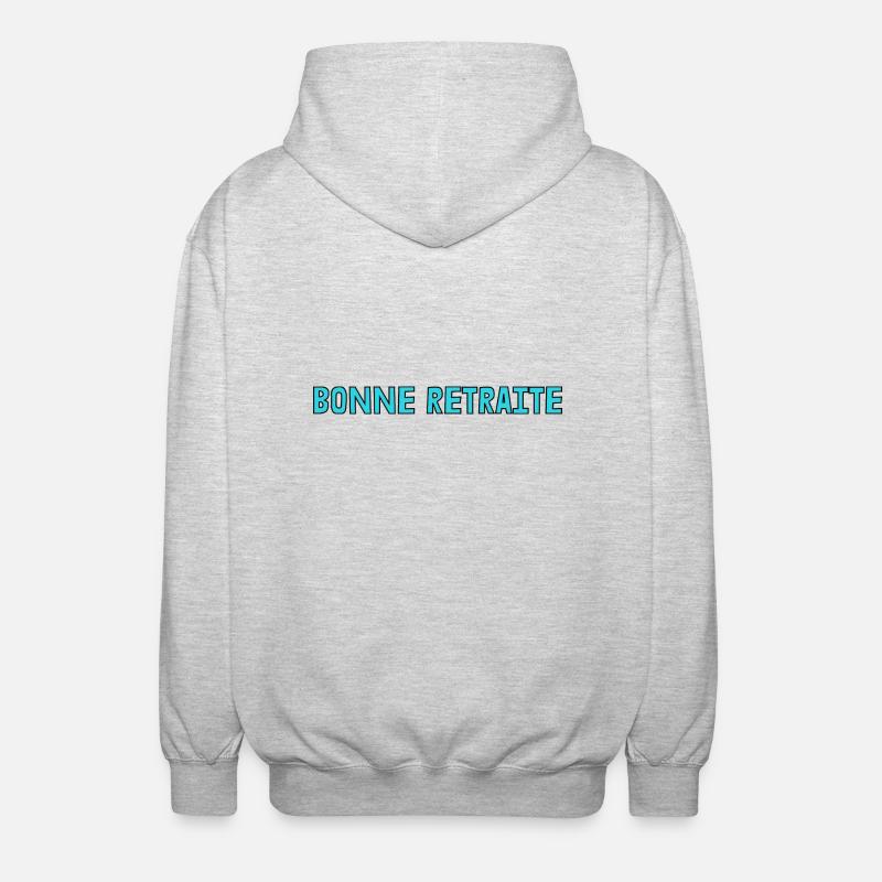 RETRAITE. RETRAITE. RETRAITEE. RETRAITE - Veste à capuche unisexe - gris clair chiné