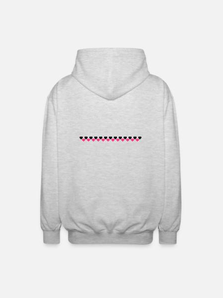 Heart over heart - Unisex Hooded Jacket - light heather grey