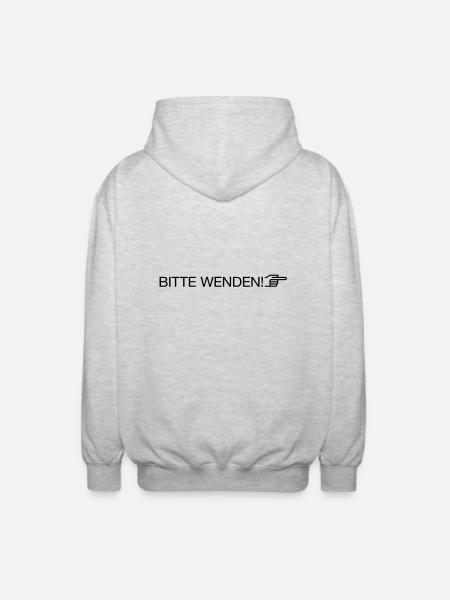 "bitte wenden" - Unisex Kapuzenjacke - Hellgrau meliert