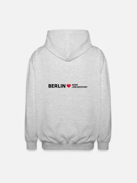 Berlin Ma ville préférée - Veste à capuche unisexe - gris clair chiné