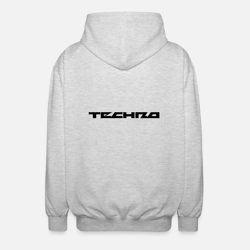 Techno Festival - Unisex Kapuzenjacke - Hellgrau meliert
