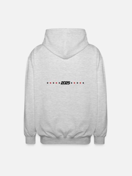 2025 Linie - Unisex Kapuzenjacke - Hellgrau meliert
