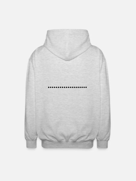 Lijn onderstrepingsteken punten gestippeld - Uniseks zip hoodie - lichtgrijs gemêleerd