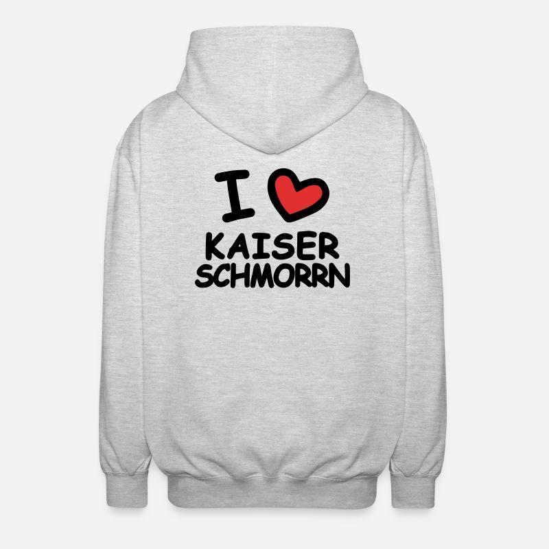 I Love Kaiserschmorrn - Unisex Hooded Jacket - light heather grey