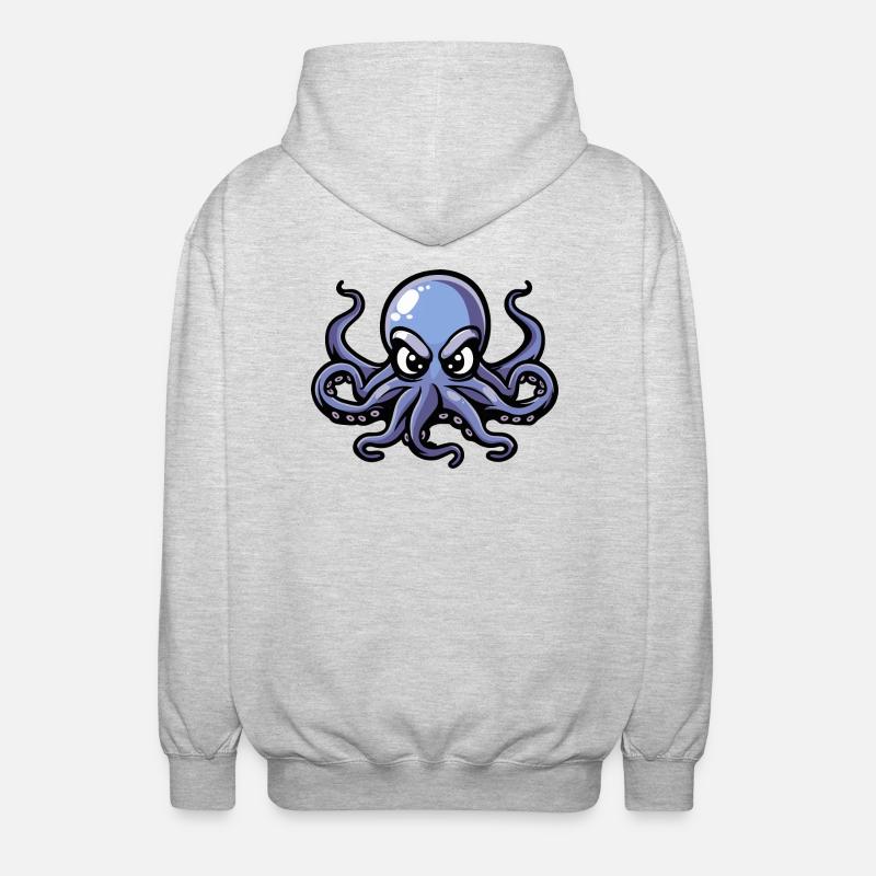 Octopus Comic - Unisex Hooded Jacket - light heather grey