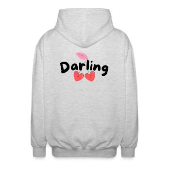Darling I love you - Unisex Kapuzenjacke - Hellgrau meliert - Hinten - AI Model Male 185 light (185cm)