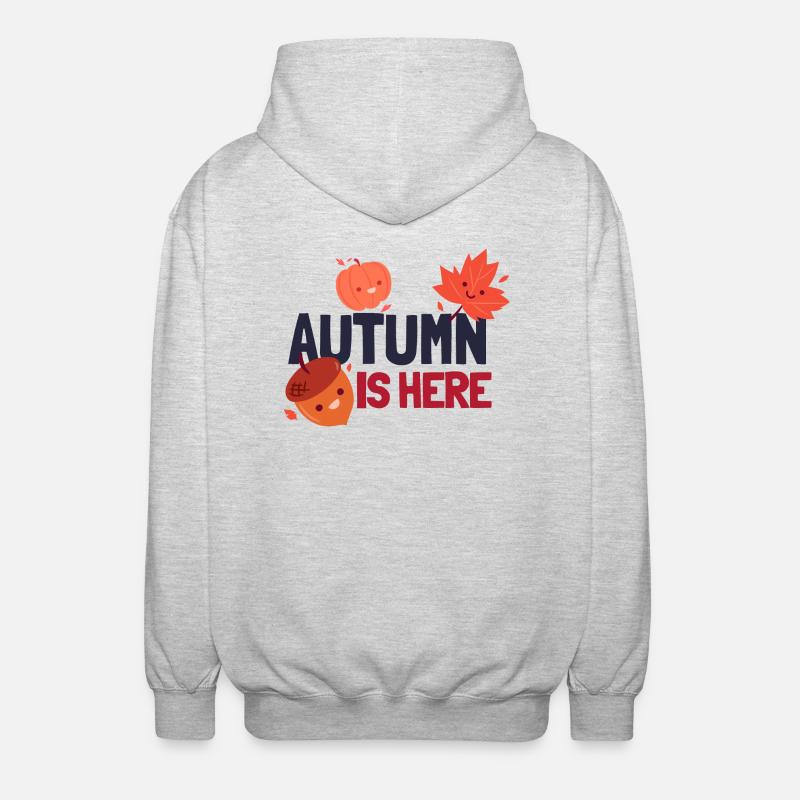 Der Herbst ist da - Unisex Kapuzenjacke - Hellgrau meliert