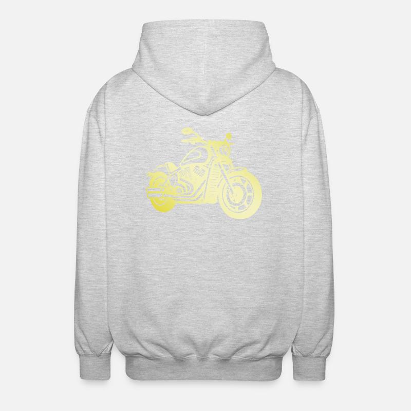 Motorcycle Biker Gold - Unisex Hooded Jacket - light heather grey