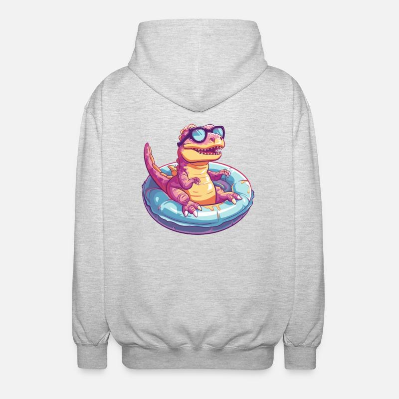 Dinosaur T-Rex Comic Cool - Unisex Hooded Jacket - light heather grey