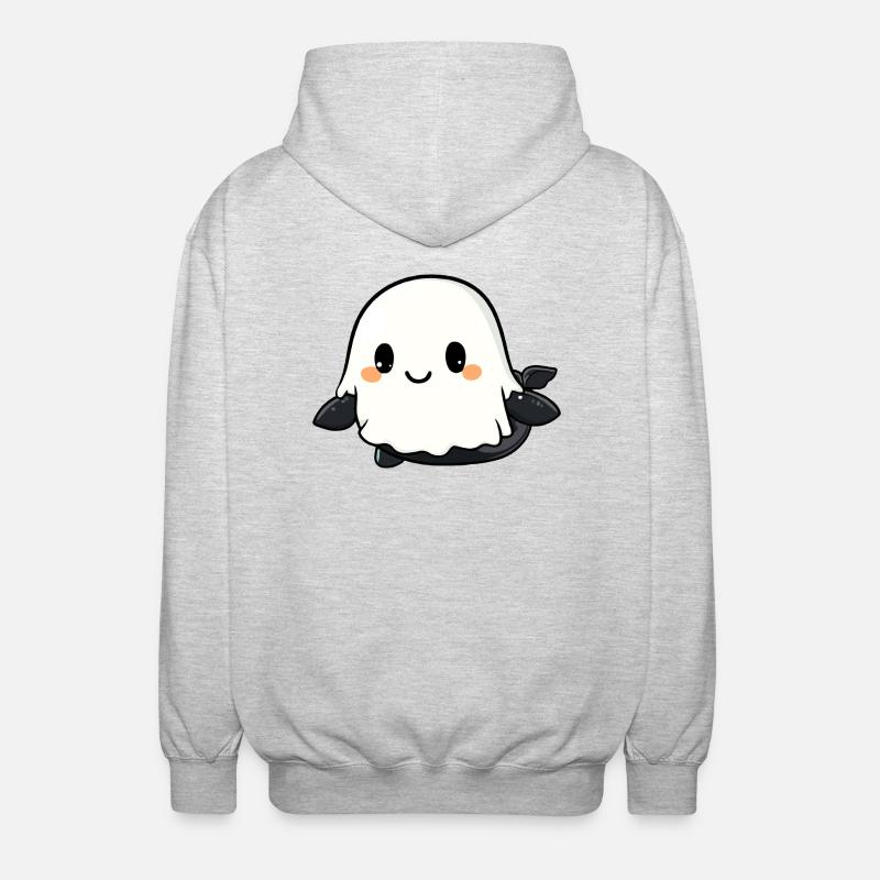 Wal Halloween Comic Geist - Unisex Kapuzenjacke - Hellgrau meliert